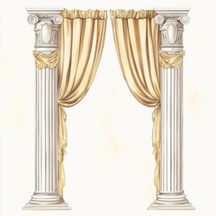 Wall Mural - An ancient greek Greek Vintage pillar curtain architecture arched column.