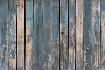 Wall Mural - Weathered blue wood planks fence texture background