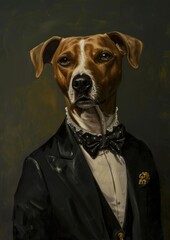 Wall Mural - Regal dog in formal attire