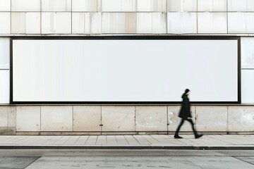 Wall Mural - Empty billboard walking person electronics.