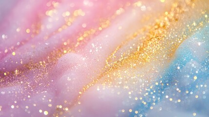 Wall Mural - pastel colors background with bokeh and gold glitter