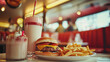 © Matija - Retro Diner Meal with Burger, Fries, and Milkshake