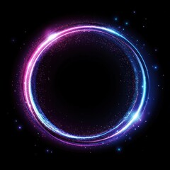 Wall Mural - Pink color light circle effect space trail.