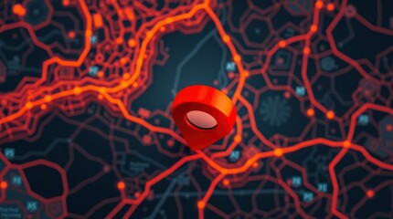 Sticker - microscopic view, blood vessel, red blood cell, capillaries, circulatory system, glowing red, dark b