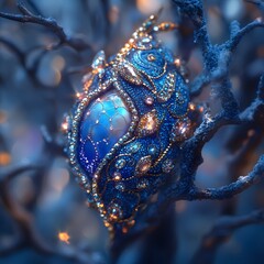 Wall Mural - stunning hyperrealistic macro shot of a beautiful female fairy in her larval stage delicately emergi