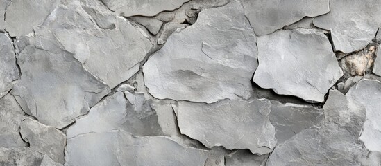 Poster - Gray slate stone wall texture with irregular shapes and surfaces suitable for background use Copy Space