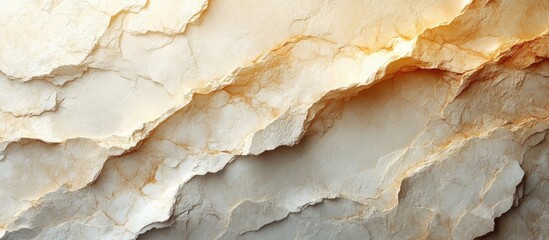 Leinwandbilder - Textured layers of pale stone or rock surface with natural color variations and subtle lighting Copy Space