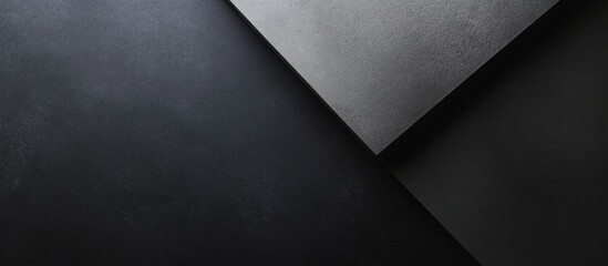Aufkleber - Black textured background with overlapping dark geometric shapes and copy space for text placement