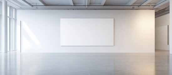 Leinwandbilder - Minimalist art gallery interior with blank canvas on wall and ample copy space for text or artwork