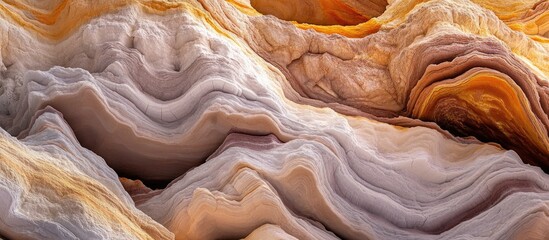Leinwandbilder - Abstract geological formations with layered colors and textures depicting natural stone patterns Copy Space