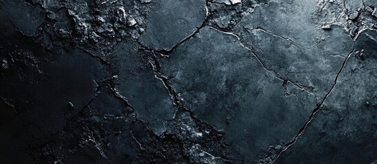 Aufkleber - Dark textured surface with cracks and a rough appearance featuring a monochromatic color scheme and ample Copy Space.