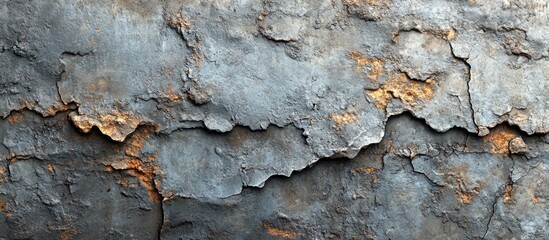Aufkleber - Abstract textured background of weathered and cracked blue-gray concrete with rust accents and peeling paint. Copy Space available.