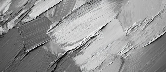 Poster - Gray textured abstract background with thick brush strokes and copy space.