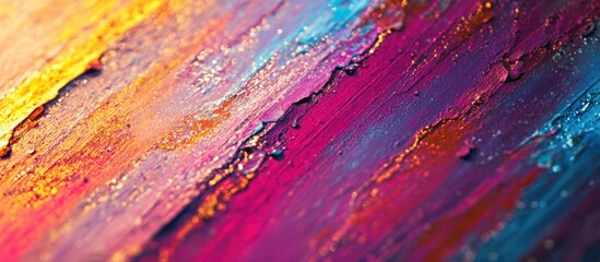 Leinwandbilder - Abstract colorful texture with vibrant hues of orange, pink, purple and blue. Copy Space available for text insertion.