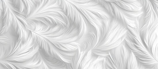 Poster - White textured background with flowing feather-like patterns and smooth gradients Copy Space