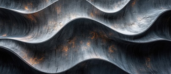 Aufkleber - Abstract wavy texture with metallic tones and subtle highlights suitable for backgrounds and design elements Copy Space