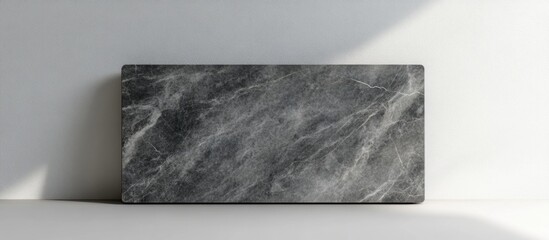 Aufkleber - Gray marble stone rectangular slab on light background with shadow and copy space for design or text placement.