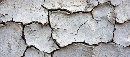 Leinwandbilder - Cracked and weathered gray concrete wall texture with intricate patterns and copy space for text.