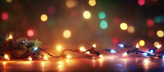 Aufkleber - Colorful bokeh lights on a dark background with copy space for text and decoration elements in a festive atmosphere