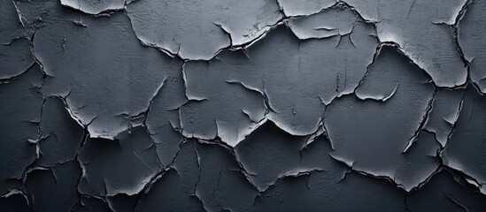 Aufkleber - Peeling paint texture on a dark surface with cracks and flakes Copy Space