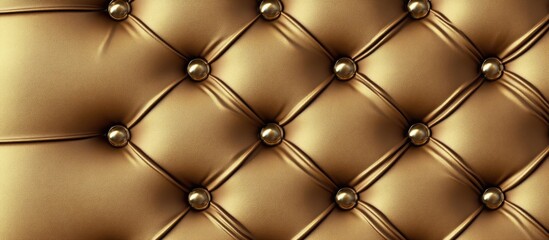 Aufkleber - Textured gold tufted fabric background with buttons and glossy finish, ideal for luxury design themes, Copy Space available.