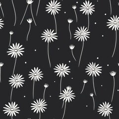 Wall Mural - Daisy pattern backgrounds wallpaper.