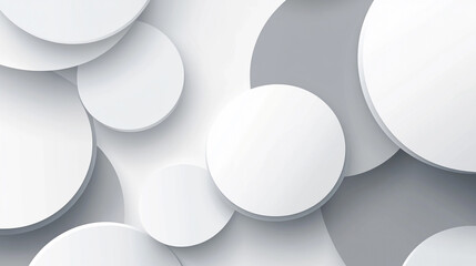 Wall Mural - Abstract Circular White Paper Pattern white circles on a white background