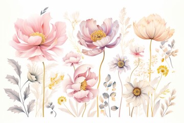 Wall Mural - Flower blossom pattern plant.