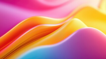 Aufkleber - Vibrant Colorful Abstract Wavy Background with Soft Gradient for Text Placement and Creative Design Elements