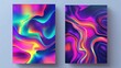 © CryptoCanvas - Vibrant Dual Colorful Abstract Artworks on Neon Background Perfect for Flyers Banners Posters Invitations and Gift Boxes