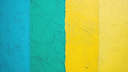 Leinwandbilder - Vibrant Textured Background with Blue Green and Yellow Stripes Ideal for Creative Design and Copy Space for Text Overlay