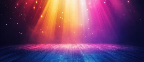 Aufkleber - Vibrant Abstract Stage Lighting Background Colorful Illumination with Empty Copyspace for Text Ideal for Theatre or Event Promotion