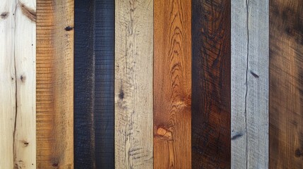 Wall Mural - Multicolored wide plank wood flooring showcasing various textures and tones for interior design inspiration.