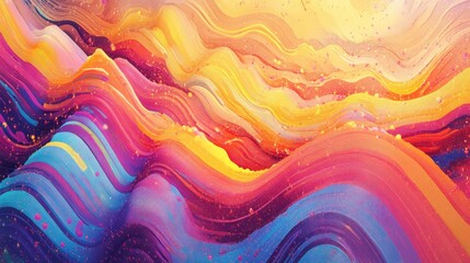 Poster - Colorful Abstract Waves Illustrating Vibrant Motion and Energy in a Dynamic Artistic Background