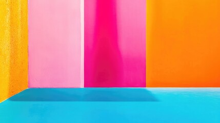 Aufkleber - Colorful Retro Background with Bright Multicolored Walls and Vibrant Surface Ideal for Text or Graphic Overlay Design.