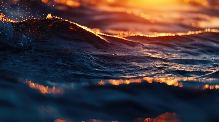 Aufkleber - Vibrant Sunset Reflection on Calm Ocean Waves Beautiful Seascape with Copyspace for Text and Creative Designs