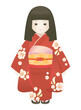 © デデムシ - 日本人形のイラスト
