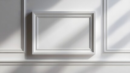 Leinwandbilder - Elegant and minimalist interior design featuring a clean  modern wall with framed architectural elements  geometric patterns