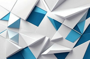 modern abstract geometric background in white and blue, mosaic, polygones and lines, pattern for pro