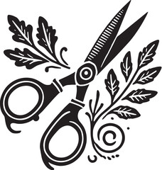 Black Kitchen Scissors Silhouette Vector, High Quality Illustration on White Background