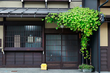 traditional japanese wooden facade