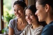 © SimpleDesignStudio - Three Women Smiling Together in a Bright Interior Setting, Emphasizing Friendship, Joy, and Connection in a Natural Light Environment