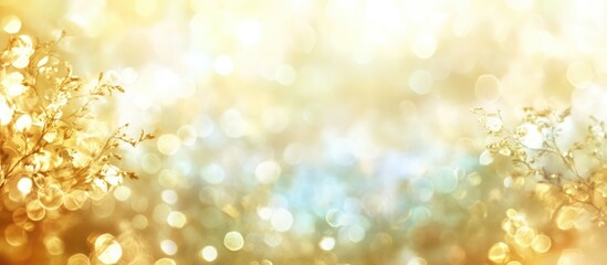 Wall Mural - golden bokeh background with warm light and blurred abstract patterns
