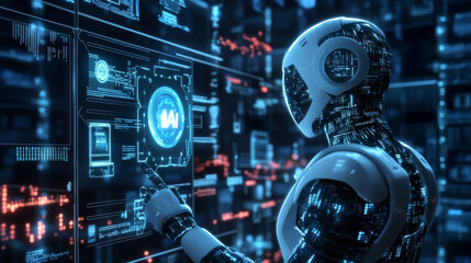  Brain Artificial Intelligence Concept,artificial intelligence software engineer coding on laptop computers with technology icons and binary code, big data, Ai bot digital machine