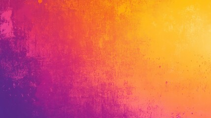 Fototapete - A vibrant orange, pink, purple, and yellow grainy gradient poster background with a noisy texture.