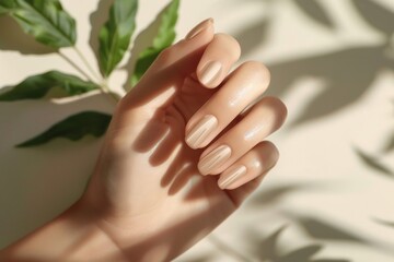 Canvas Print - Hands showing nails cosmetics finger skin.