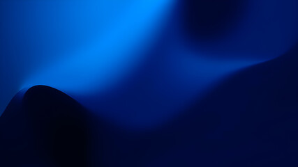 3D shapes dark blue gradient abstract background. Generative AI