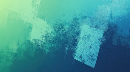 Aufkleber - An abstract grainy gradient background featuring minimalistic geometric shapes in blue and green hues. 