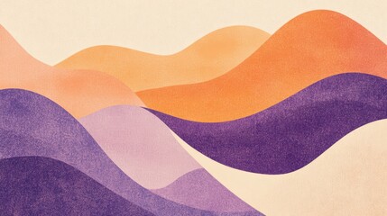 Aufkleber - An abstract grainy poster background featuring a blend of purple, orange, and beige with a noise texture. This design creates a visually engaging banner backdrop with a unique, textured appeal.