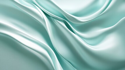 Aufkleber - An abstract satin turquoise sea waves design featuring smooth curves and soft shadows on a clean, modern background.